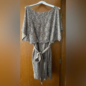 Taupe dress with Sequins.